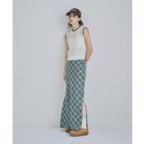 etoll エトル チェック柄ストレートマキシスカート | Fashion Letter | 詳細画像17