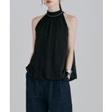 ブラック | etoll エトル シフォンアメスリバルーンブラウス | Fashion Letter