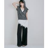 ブラック | etoll エトル ミニ裏毛ワイドスウェットスラックス | Fashion Letter