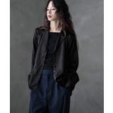 ブラック | etoll エトル オーバーサテンシャツジャケット | Fashion Letter