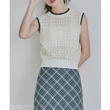 etoll エトル ブークレミックスバイカラーニットトップス | Fashion Letter | 詳細画像13