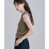 etoll エトル ブークレミックスバイカラーニットトップス | Fashion Letter | 詳細画像18