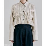etoll エトル ビスチェ風フリルストライプシャツ | Fashion Letter | 詳細画像8 