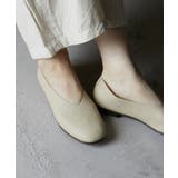 ベージュ | etoll エトル Vカットフラットパンプス | Fashion Letter