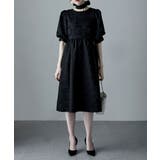 etoll エトル ジャガードパフスリーブドレス | Fashion Letter | 詳細画像3