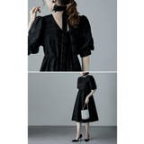 etoll エトル ジャガードパフスリーブドレス | Fashion Letter | 詳細画像4