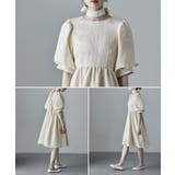 etoll エトル ジャガードパフスリーブドレス | Fashion Letter | 詳細画像6