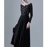 ブラック | etoll エトル バレエネックスカラップレースドレス | Fashion Letter
