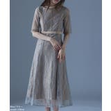 etoll エトル ラッセルレースパイピングレイヤードドレス | Fashion Letter | 詳細画像8 