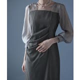 チャコール | etoll エトル ドレープデザインIラインドレス | Fashion Letter