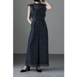 ブルー | etoll エトル ペイズリーレースオールインワンパンツドレス | Fashion Letter