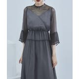 チャコール | ラメチュールシフォンドレス ワンピース レディース | Fashion Letter