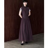 スモークパープル | etoll エトル ドロップウエストスリーブレースドレス | Fashion Letter