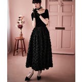 etoll エトル ベロアロゼットフレアドレス | Fashion Letter | 詳細画像3