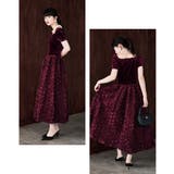 etoll エトル ベロアロゼットフレアドレス | Fashion Letter | 詳細画像8