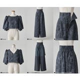 etoll エトル ジャガードクロップブラウス＆タックワイドパンツセットアップ | Fashion Letter | 詳細画像18 