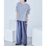 ボーダー カットアウト ビッグ5分袖Tシャツ | Fashion Letter | 詳細画像13 