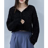 ブラック | etoll エトル 2wayテープヤーンショートカーディガン | Fashion Letter