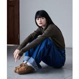 杢ブラウン | etoll エトル ボトルネックワイドリブニット | Fashion Letter