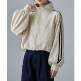 アイボリー | etoll エトル サイドラインスエード調トラックジャケット | Fashion Letter