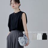etoll エトル ショルダータックノースリーブTシャツ | Fashion Letter | 詳細画像1 