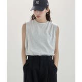 オートミール | etoll エトル ショルダータックノースリーブTシャツ | Fashion Letter