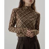 etoll エトル チェック柄シアーボトルネックトップス | Fashion Letter | 詳細画像7