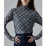 etoll エトル チェック柄シアーボトルネックトップス | Fashion Letter | 詳細画像9