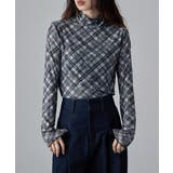 etoll エトル チェック柄シアーボトルネックトップス | Fashion Letter | 詳細画像13