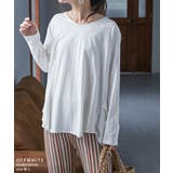 タックヘムコットンVネックカットソー レディース トップス | Fashion Letter | 詳細画像4 