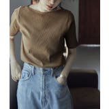 etoll エトル 五分袖ボートネックコットンリブT | Fashion Letter | 詳細画像12 