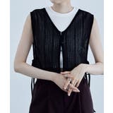 ブラック | etoll エトル サイドリボンクロシェビスチェ | Fashion Letter