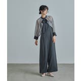 ネイビー | niana ニアナ ボウタイボレロ付きオールインワンパンツドレス | Fashion Letter