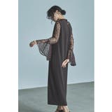 ブラウン | niana ニアナ ベルスリーブスリットドレス | Fashion Letter