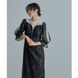 ブラック | niana ニアナ フラワーレースタイトドレス | Fashion Letter