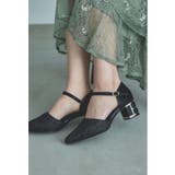 ブラック | niana ニアナ チャンキーヒールレースパンプス | Fashion Letter