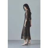 ブラウン | niana ニアナ フラワーエアリーレースドレス | Fashion Letter