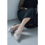 シルバー | niana ニアナ クロスストラップチャンキーヒールパンプス | Fashion Letter