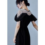 ブラック | niana ニアナ オフショルダーチュールIラインドレス | Fashion Letter