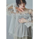 ベージュ | niana ニアナ チュールフリルブラウス | Fashion Letter