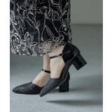 niana ニアナ グリッターチャンキーヒールパンプス | Fashion Letter | 詳細画像7