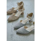 シルバー | niana ニアナ グリッターチャンキーヒールパンプス | Fashion Letter