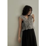 グレージュ | niana ニアナ チュールフリルベスト | Fashion Letter