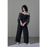 ネイビー | niana ニアナ フロッキードットパンツドレス | Fashion Letter