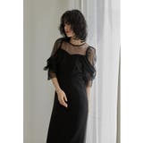 ブラック | niana ニアナ チュールオフショルダードレス | Fashion Letter