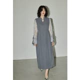 グレー | niana ニアナ フェザーフラワーコクーンドレス | Fashion Letter