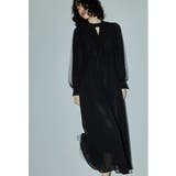 ブラック | niana ニアナ Vネックシアースリーブドレス | Fashion Letter