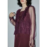 ボルドー | niana ニアナ フリルベストペンシルドレス | Fashion Letter