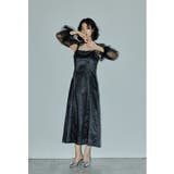 ブラック | niana ニアナ チュールボレロ幾何学レースドレス | Fashion Letter