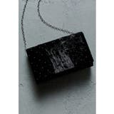 ブラック | niana ニアナ ラインストーンベロアクラッチバッグ | Fashion Letter